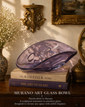 Murano Amethyst Glass Sculptural Bowl – Handcrafted Statement Piece