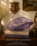 Murano Amethyst Glass Sculptural Bowl – Handcrafted Statement Piece