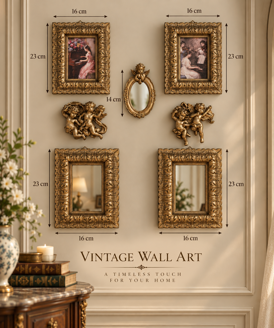 The Timeless Cherub Collection – Resin Vintage Wall Elegance - G6