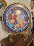 Limoges Still Life Collector Plate with Gold Detailing - with no stand