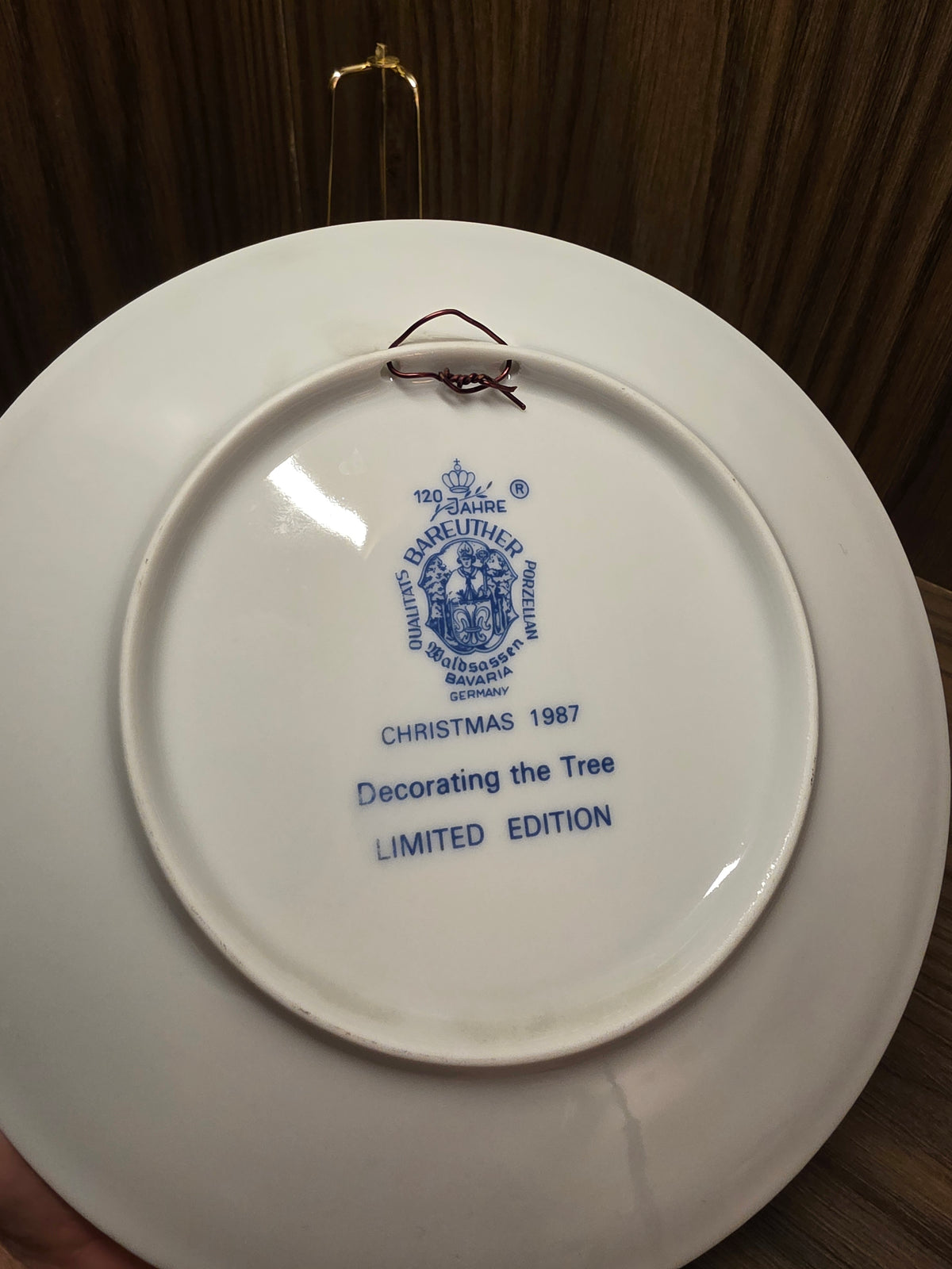 Vintage Bareuther Christmas 1987 Limited Edition Porcelain Plate – Germany