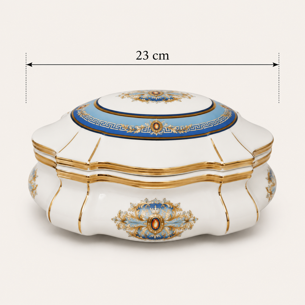 Royal Porcelain Limoges France 24K Gold Covered Trinket Box