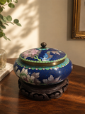 Vintage Cloisonné Floral Bonbonnière