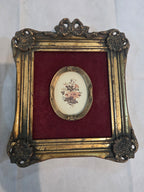 Burgundy Velvet Floral Pair