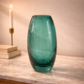 Murano Teal Green Glass Vase – Handblown Minimal Elegance