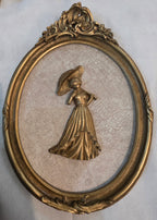 Pair of Vintage Lady Relief Wall Plaques