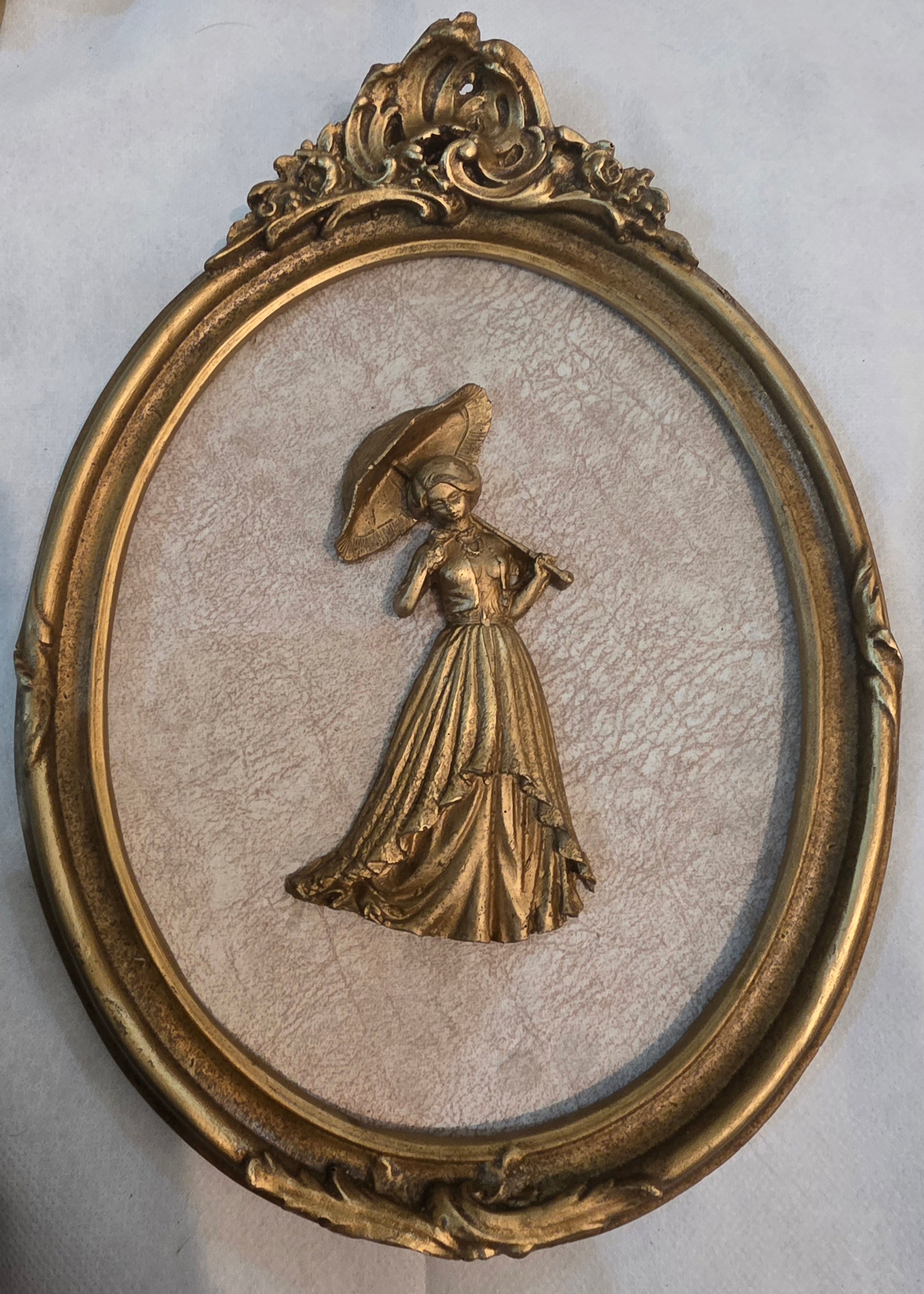 Pair of Vintage Lady Relief Wall Plaques