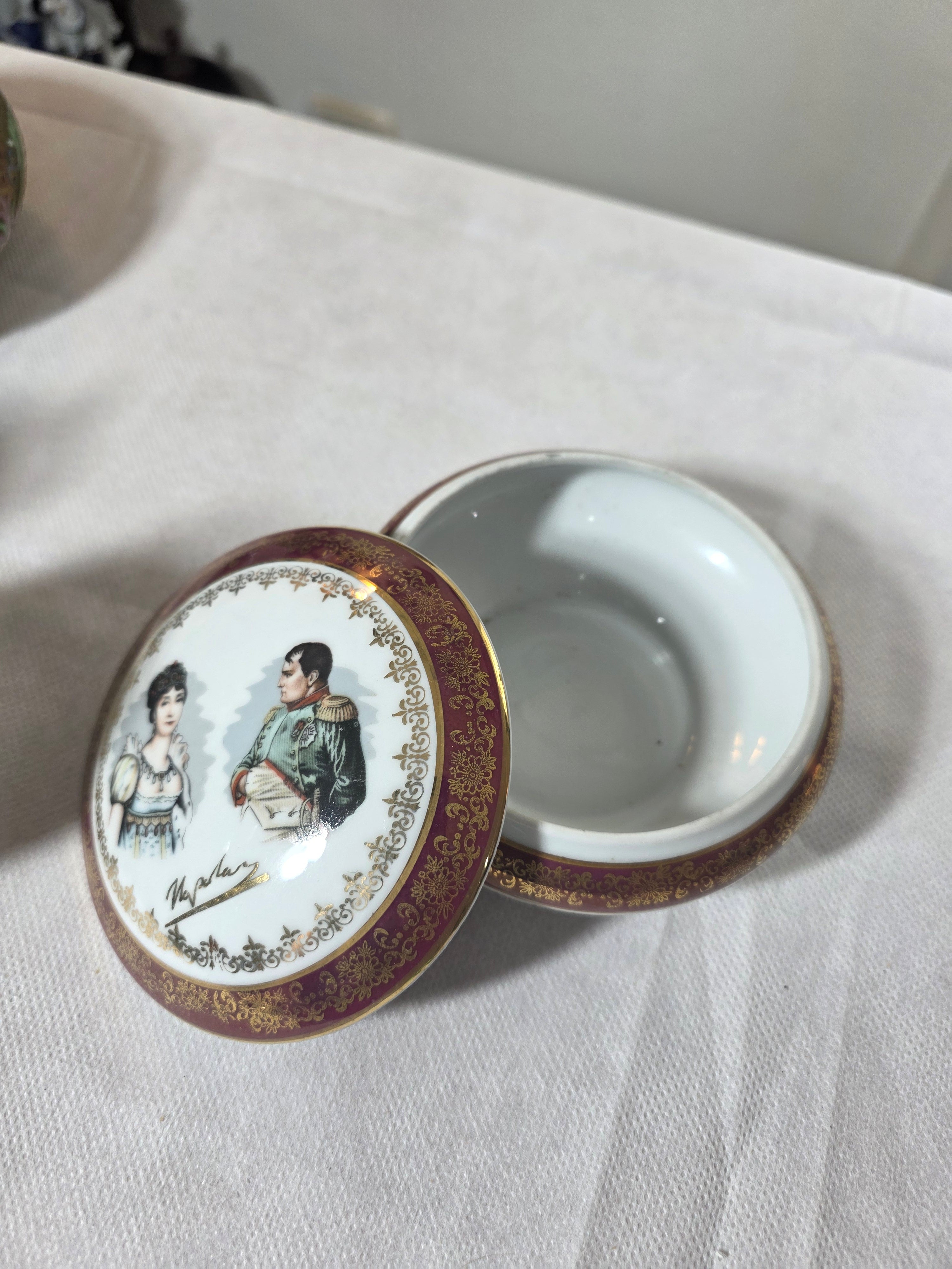 Rare Napoleon & Josephine limoges bonbonniere