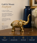 Golden Mosaic Elephant Figurine