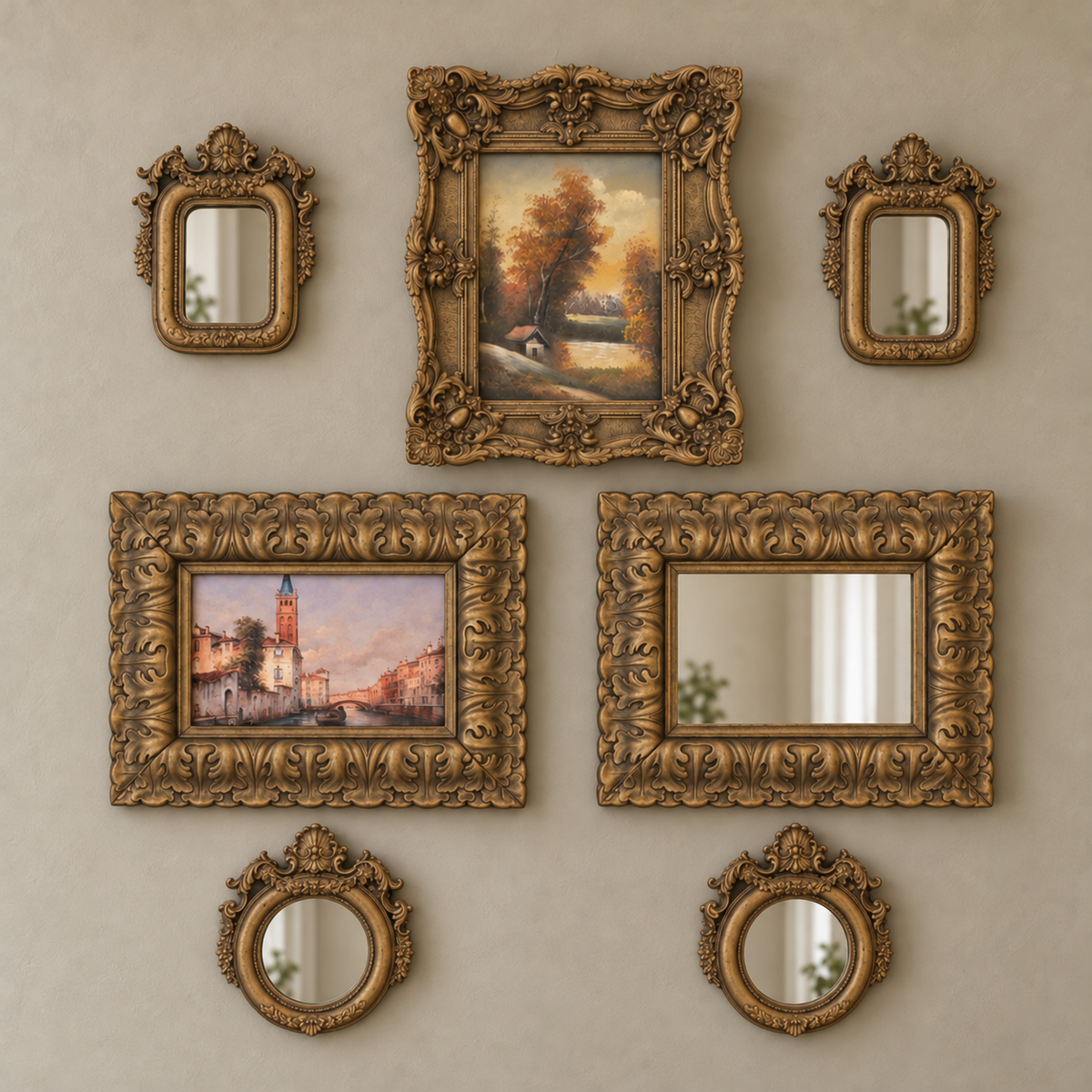 Timeless Gold Resin Wall Collection - 07