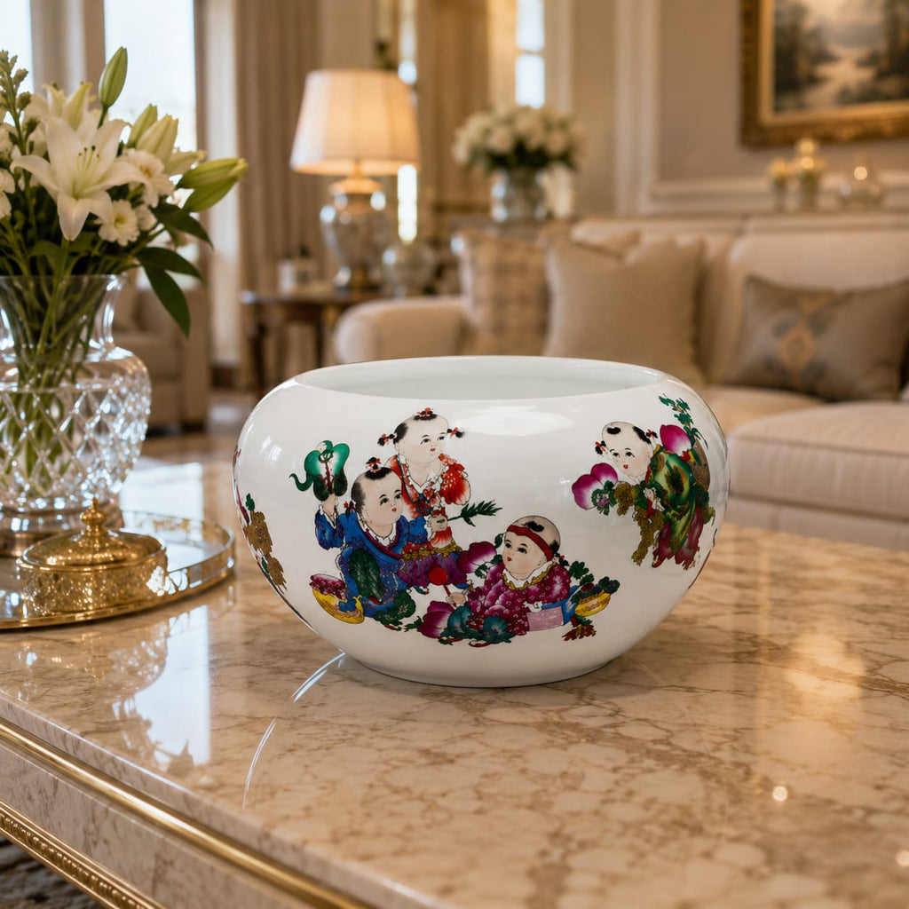 Chinese Longevity Porcelain Bowl/Planter
