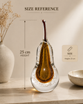 Amber Murano Glass Pear Sculpture