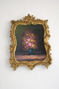 Vintage Floral Painting in Ornate Gilded Frame