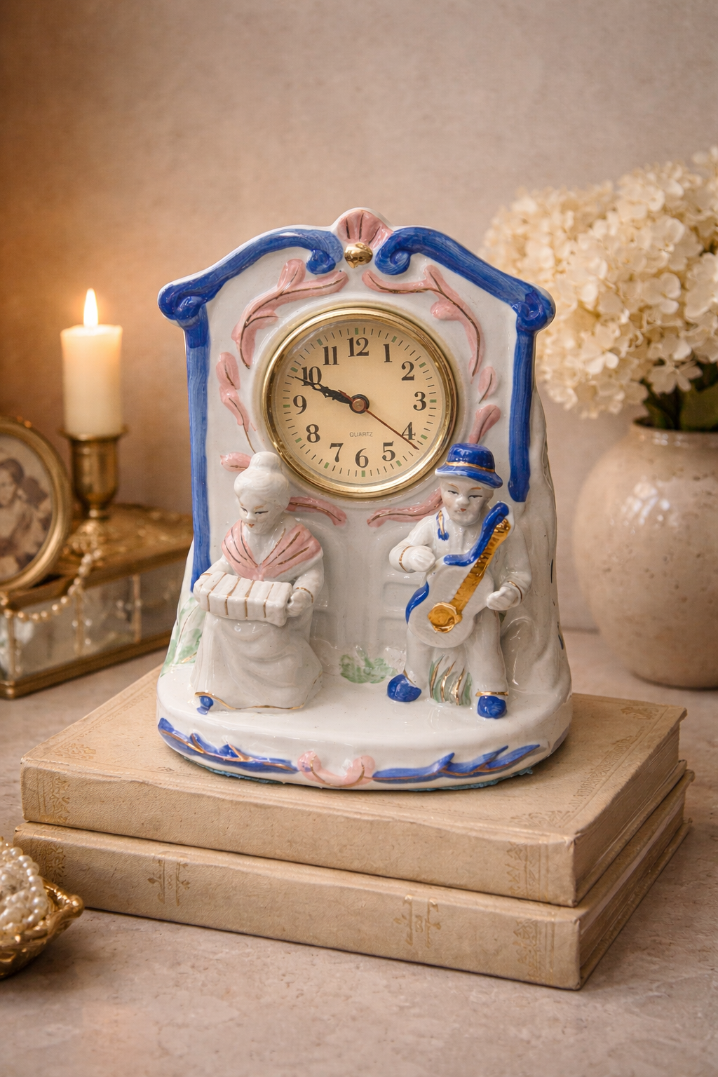Vintage Porcelain Mantel Clock