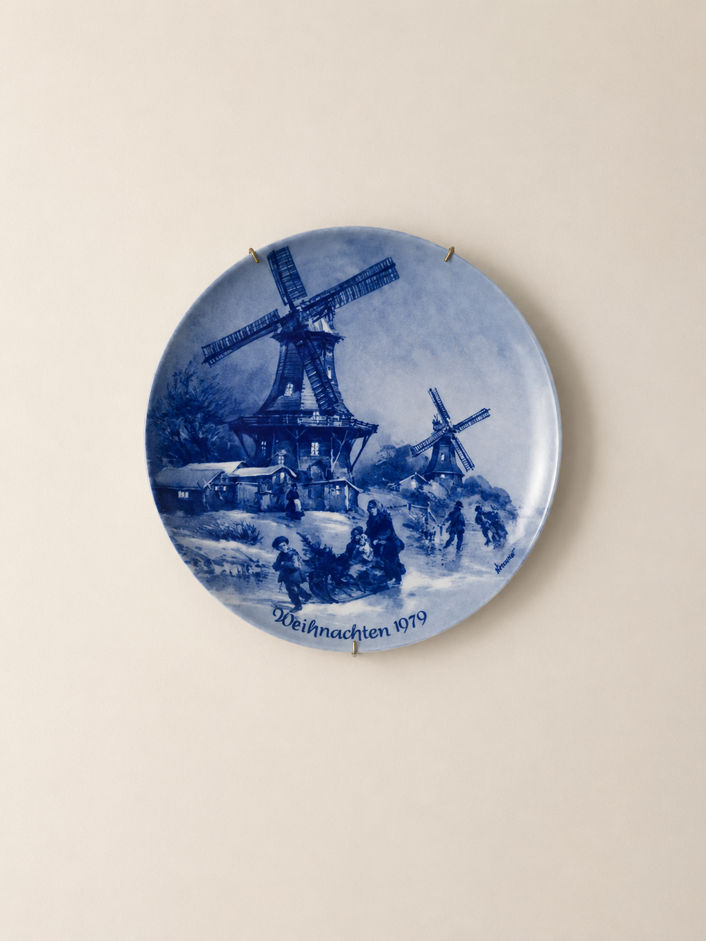 Vintage Windmill Collector Plate 1979