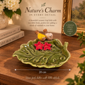Ceramic Leaf & Lovebirds Decorative Dish