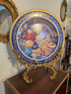 Limoges Still Life Collector Plate with Gold Detailing - with no stand