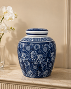 Bleu Blanc Floral Ginger Jar