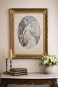 Elegant Gravure Wall Art in Gold Square Frame