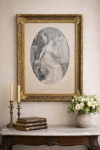 Elegant Gravure Wall Art in Gold Square Frame