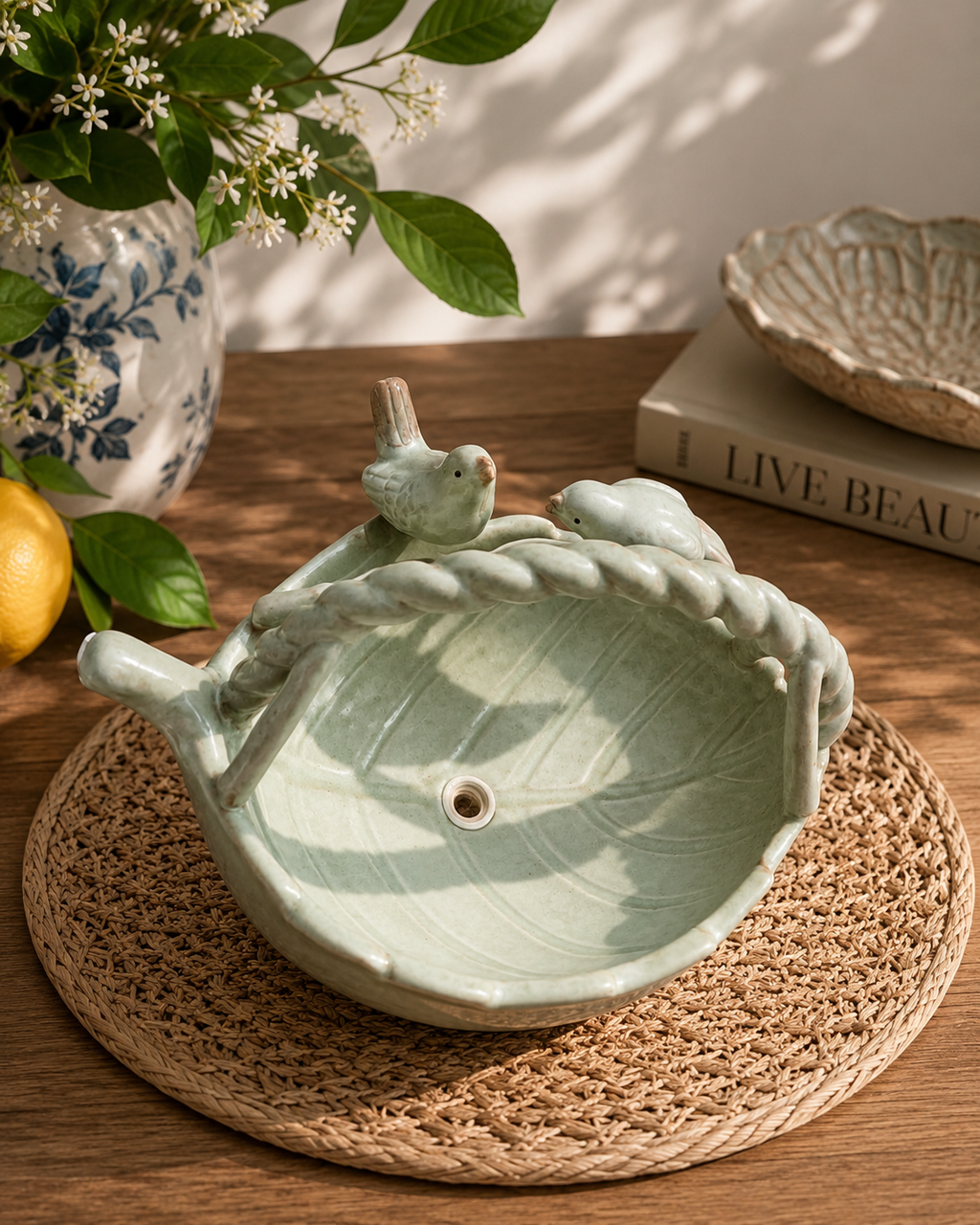 Lovebirds Leaf Basket