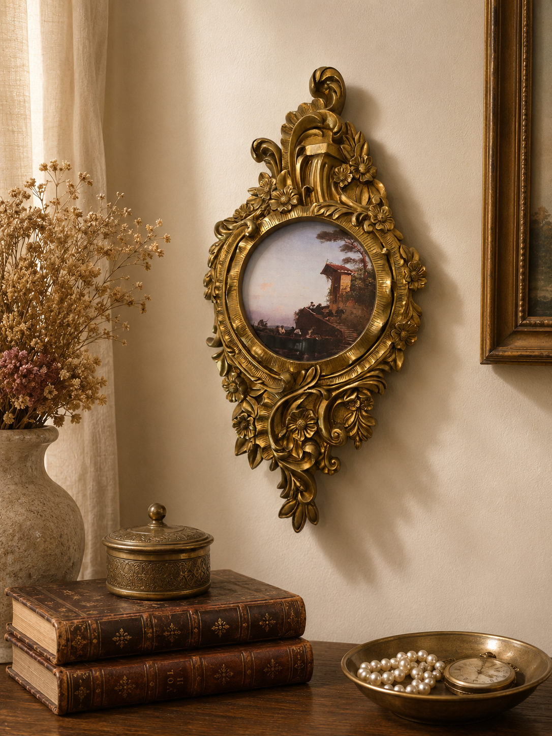 Baroque Floral Wall Medallion