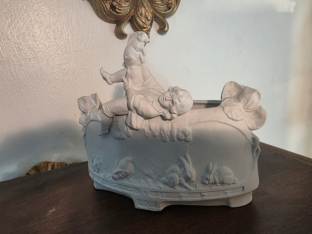 French bisque porcelain Figurine Planter