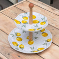 Two-Tier Lemon Ceramic Serving Stand