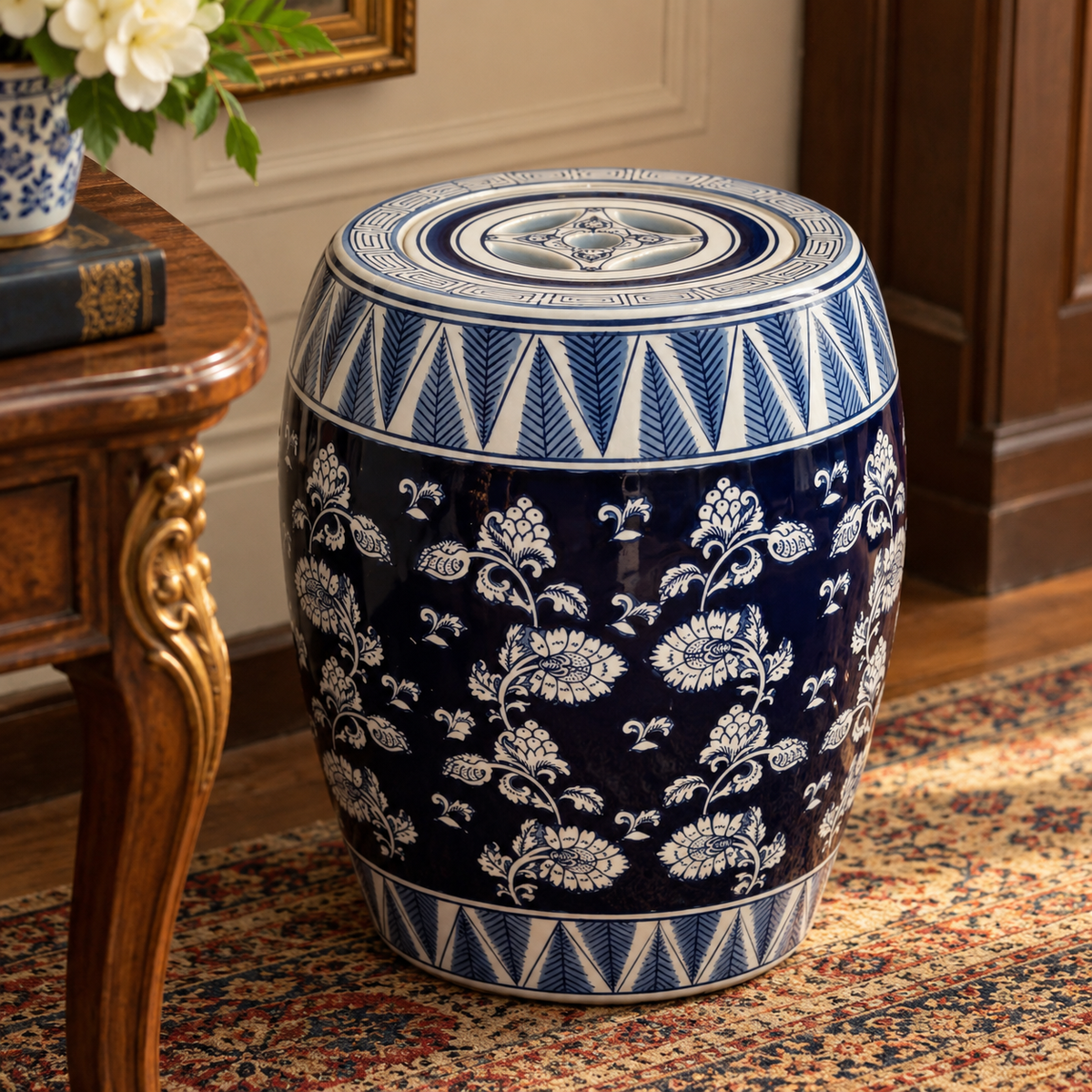 Imperial Blue – Imperial Blue – Classic Blue & White Porcelain Garden Stool