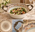 The Imperial Royale – Ornate Porcelain Serving Bowl with Sculpted Rose Handles