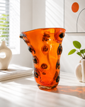 Vibrant Orange Large Murano Glass Vase
