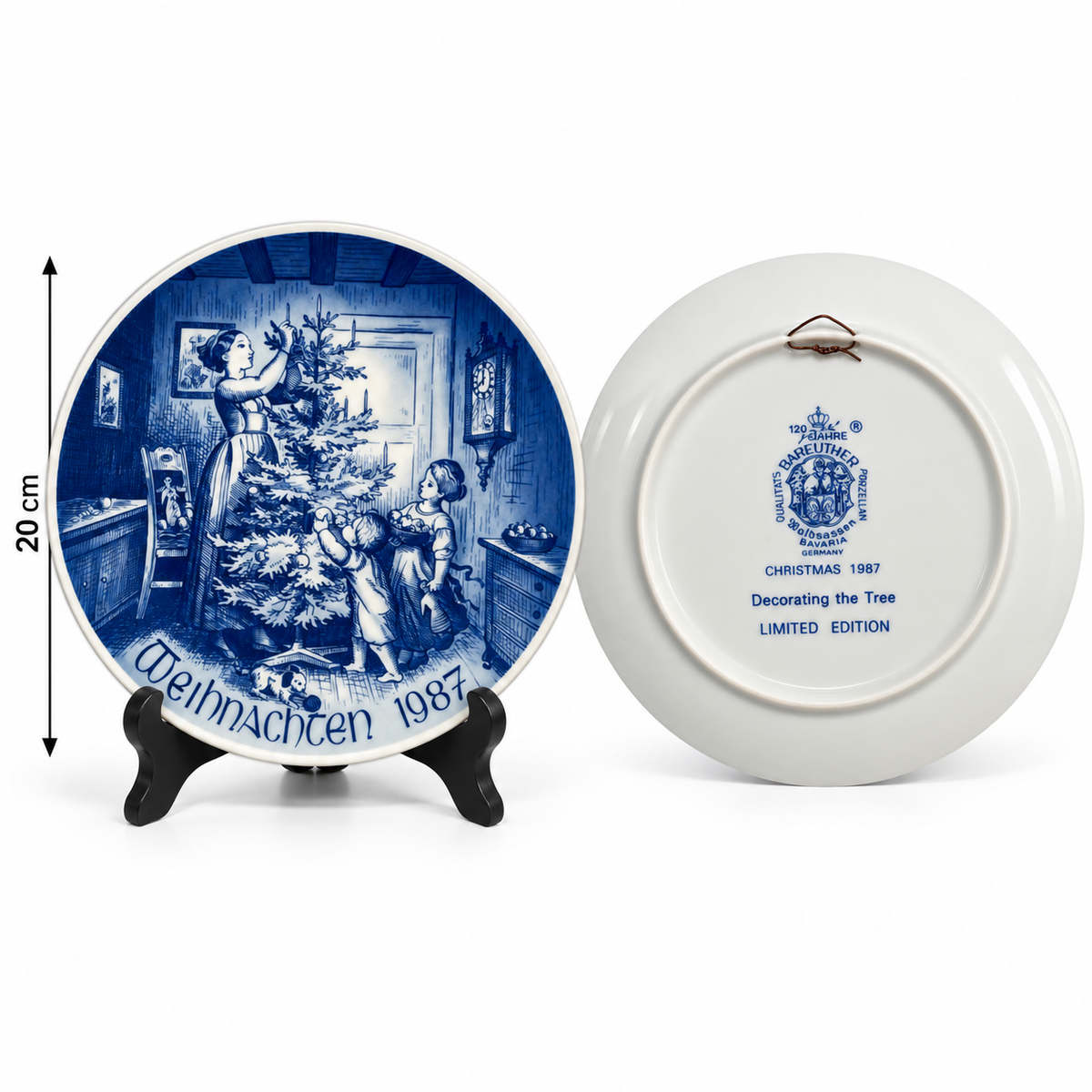 Vintage Bareuther Christmas 1987 Limited Edition Porcelain Plate – Germany