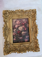 Antique Floral Artwork Frame – Gold Rococo Elegance