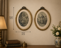 Pair of Vintage Victorian Engravings in Oval Gold Frames