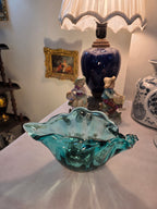 Murano Emerald Sculpted Glass Bowl