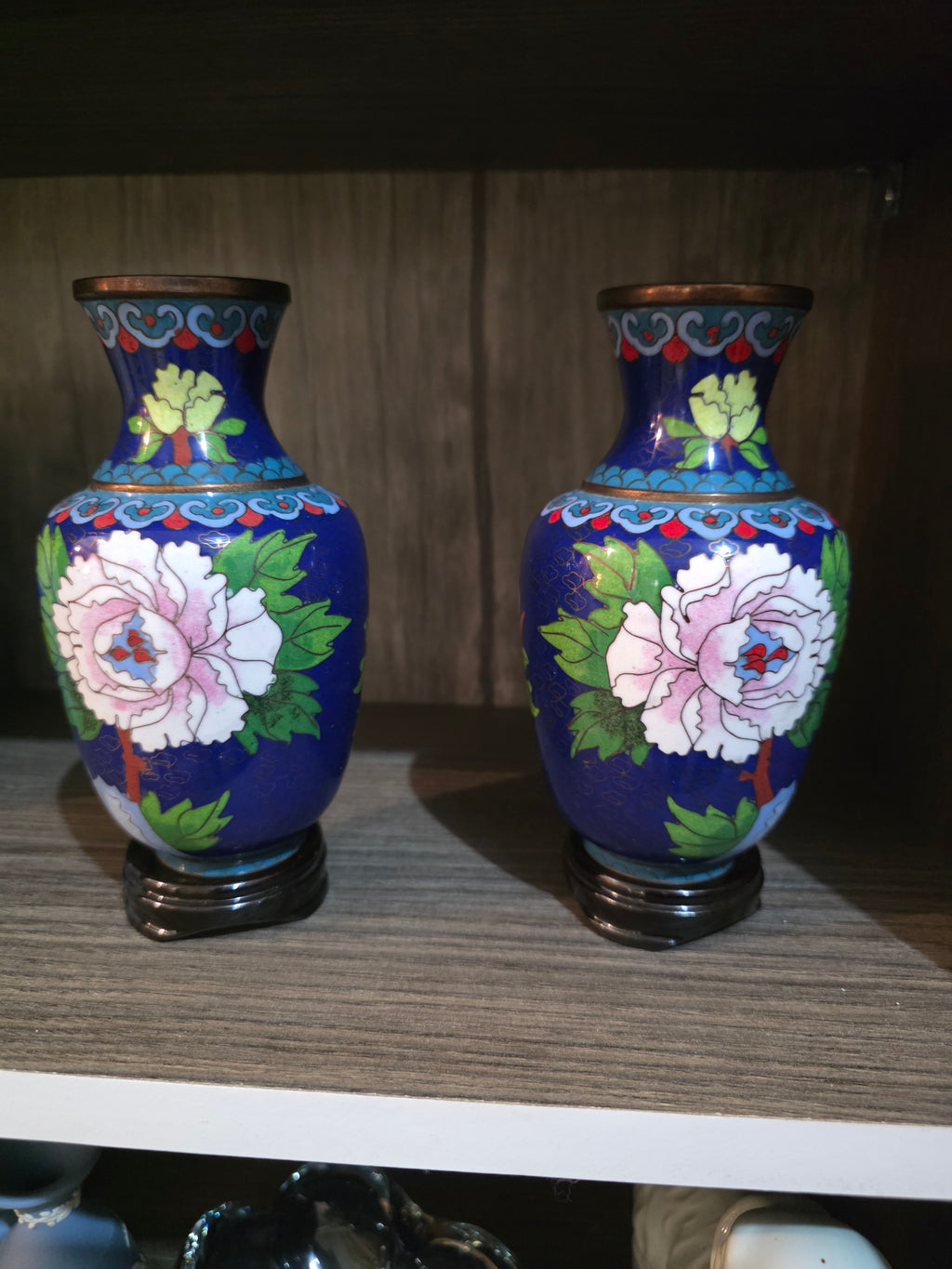 Antique Cloisonné Vase Pair