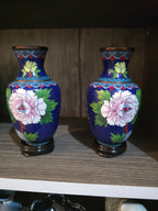 Antique Cloisonné Vase Pair