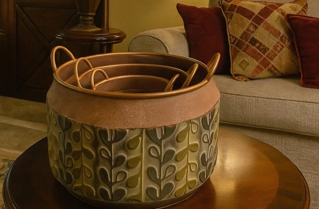 3 Elegant Kashmir-metal finish planters that blends timeless charm with modern design. Perf...