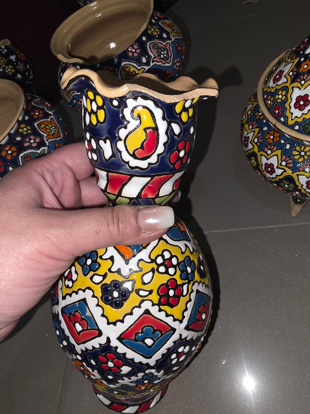 Moroccan Hand-Painted Vase