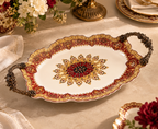 The Imperial Royale – Ruby & Gold Porcelain Serving Tray