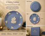 Vintage Wedgwood Pale Blue Jasperware 2000 Christmas Plate – "The Flight Into Egypt" Collector Plate