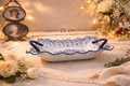Bleu Blanc Scalloped Serving Bowl with Dual Handles - 25 cm