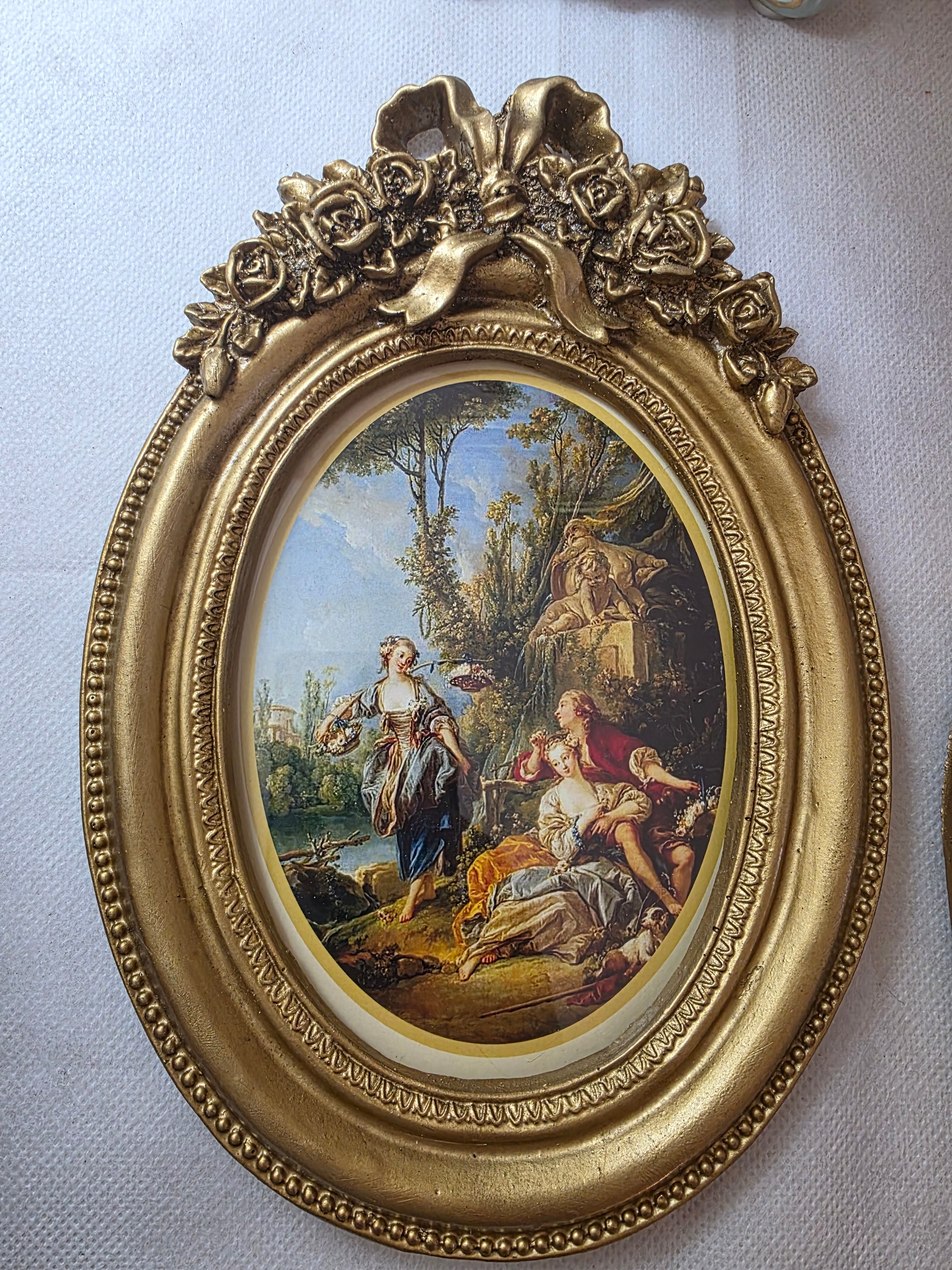 Vintage Rococo Oval Frame Set of 2