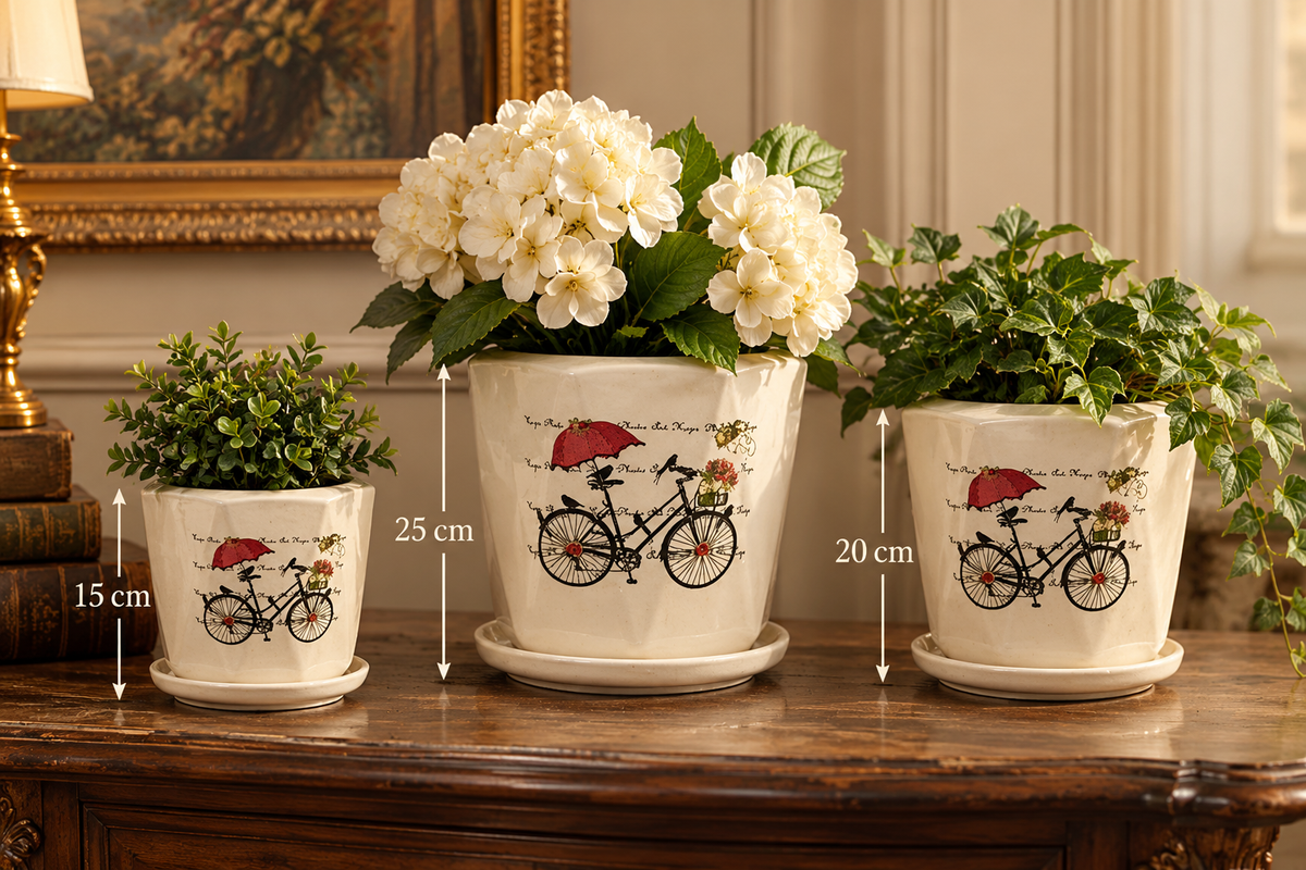 Parisian Charm – Elegant Ceramic Planter Collection