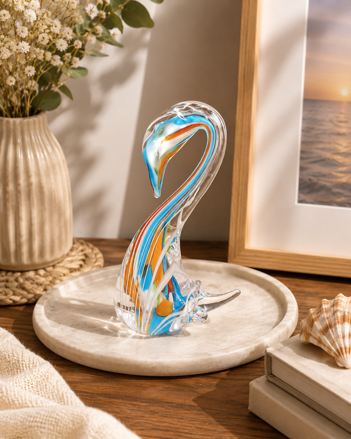 Abstract Murano Glass Swan