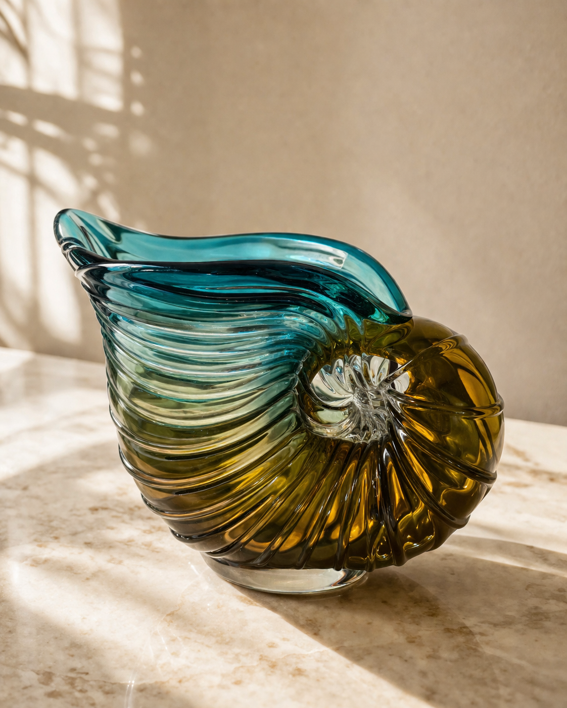 Murano Nautilus Art Glass Bowl