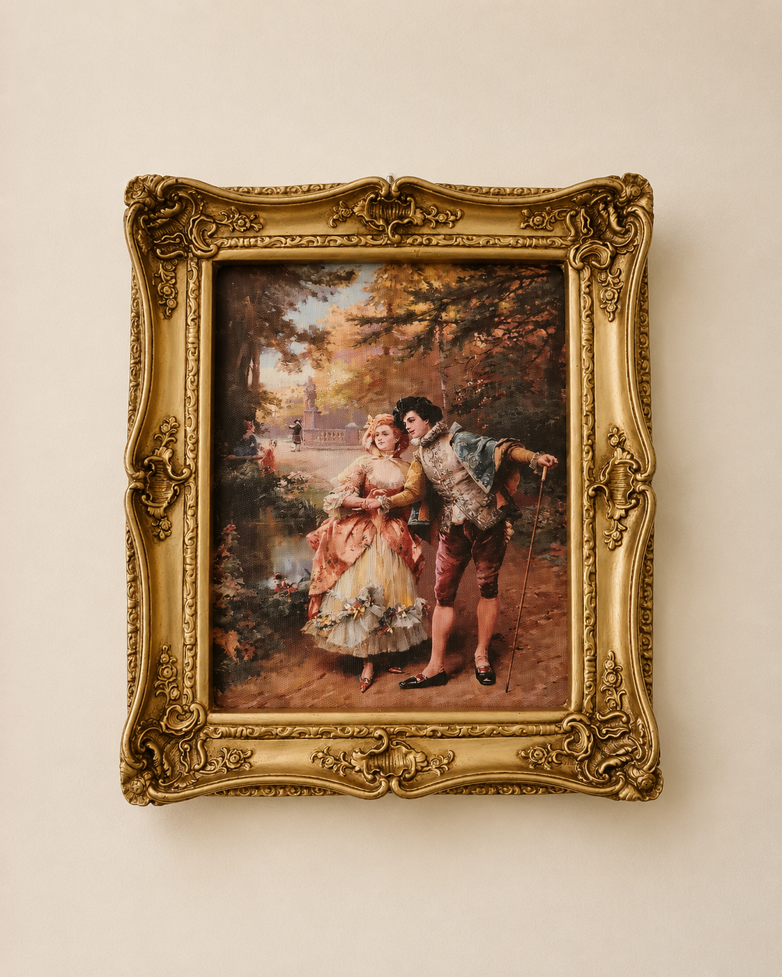 Romantic Garden Stroll Framed Artwork
