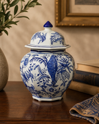 Bleu Blanc Bird Ginger Jar