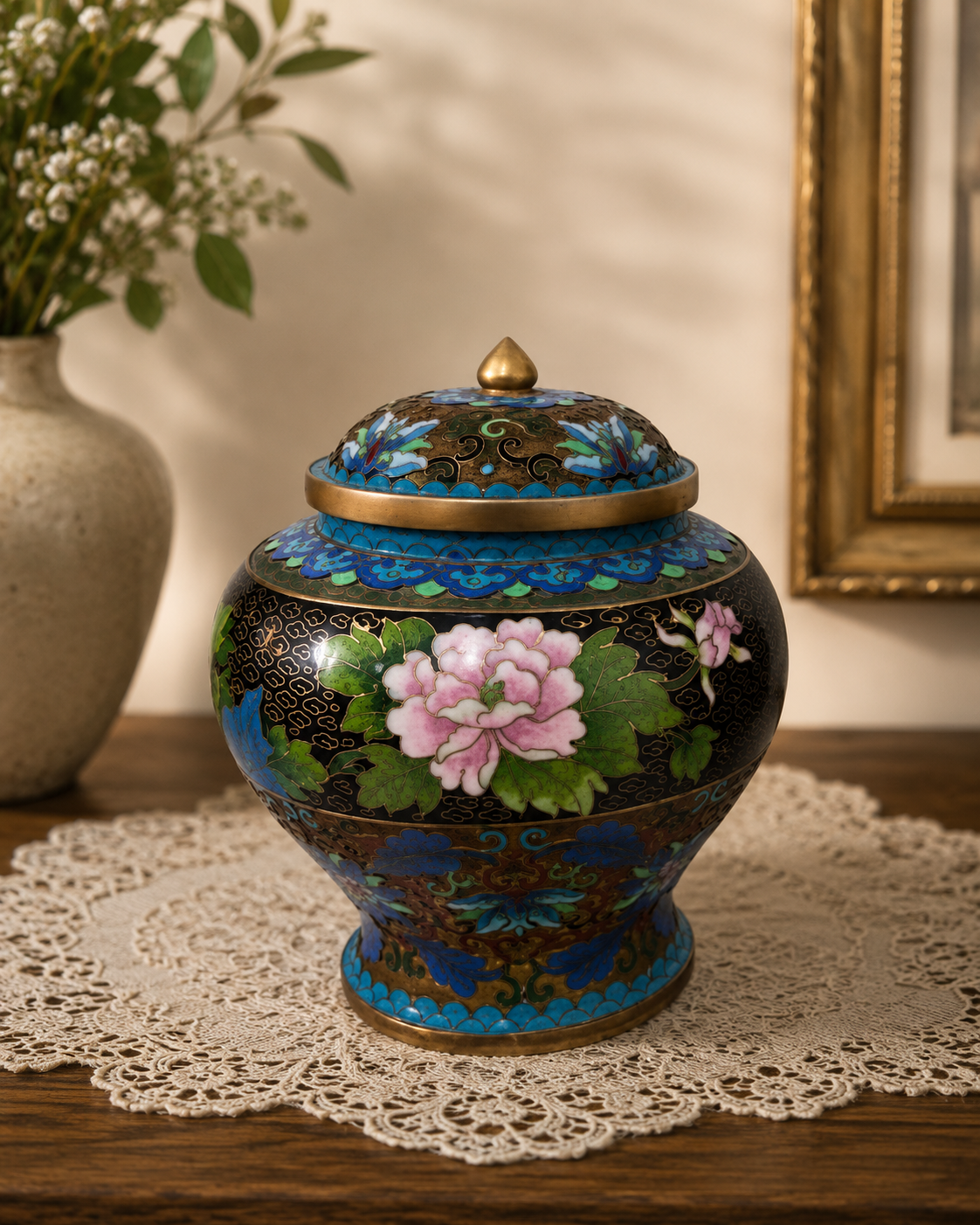 Midnight Garden Cloisonné Bonbonnière - 20 cm