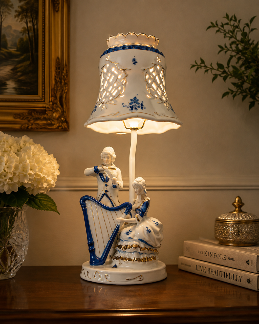 Bleu Blanc Porcelain Table Lamp - Symphony of Light & Elegance